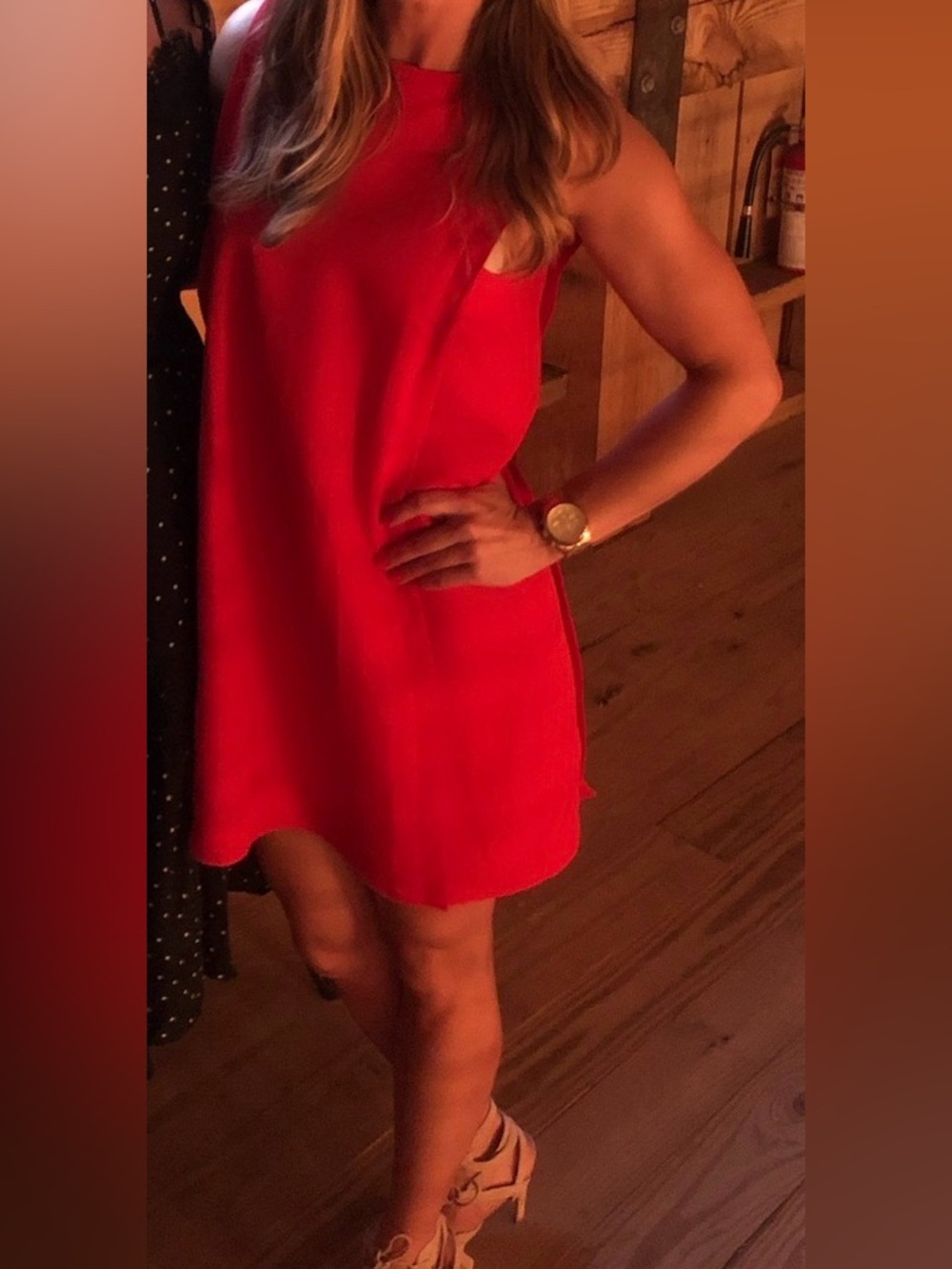 Zara Red Sleeveless Mini Shift Dress